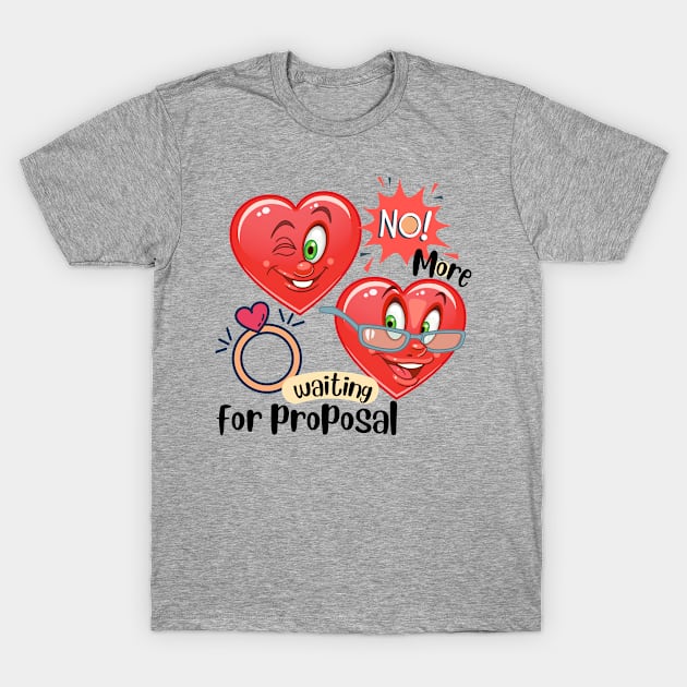 Funny cartoon hearts - marriage proposal T-Shirt by O.M design